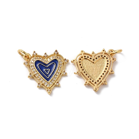 Rack Plating Brass Micro Pave Clear Cubic Zirconia Charms KK-D074-04G-06-1