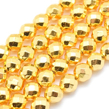 Electroplate Non-magnetic Synthetic Hematite Beads Strands G-L485-03E-G-1