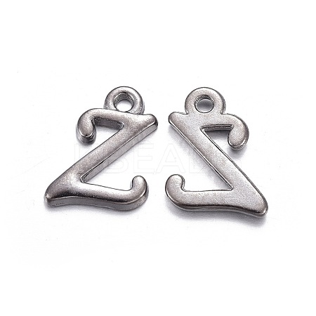 Gunmetal Plated Alloy Letter Pendants LS-PALLOY-J718-01B-Z-1