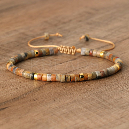 Natural Crazy Agate Beaded Braided Bracelets QH4784-20-1