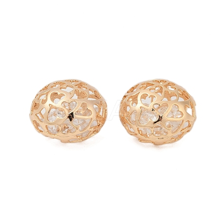 Brass with Clear Cubic Zirconia Pendants KK-G532-24G-1