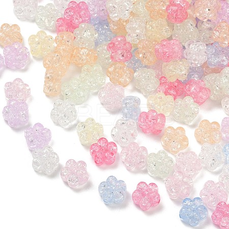 Transparent Crackle Acrylic Beads X-OACR-B031-21-1