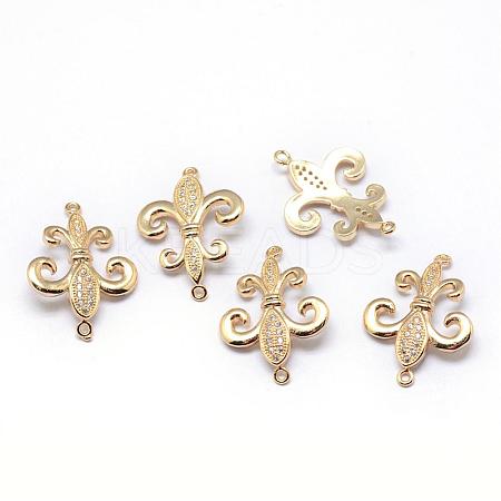 Rack Plating Brass Cubic Zirconia Links ZIRC-S019-01G-1