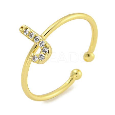 Rack Plating Brass Open Cuff Rings for Women RJEW-F162-02G-J-1