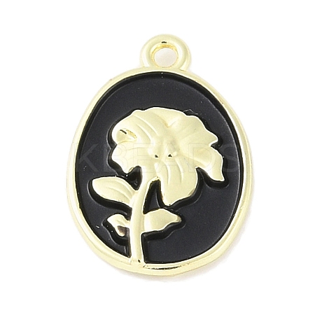 Rack Plating Spray Painted Alloy Pendants PALLOY-F018-14G-01-1