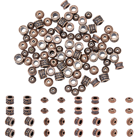 200Pcs 4 Style Tibetan Style Alloy Beads FIND-DC0002-74-1