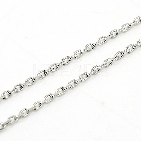 Non-Tarnish 304 Stainless Steel Cable Chain Necklaces NJEW-H433-1mm-03P-1