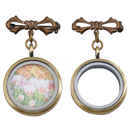 2Pcs Bowknot Brass Brooch JEWB-FH00026-1