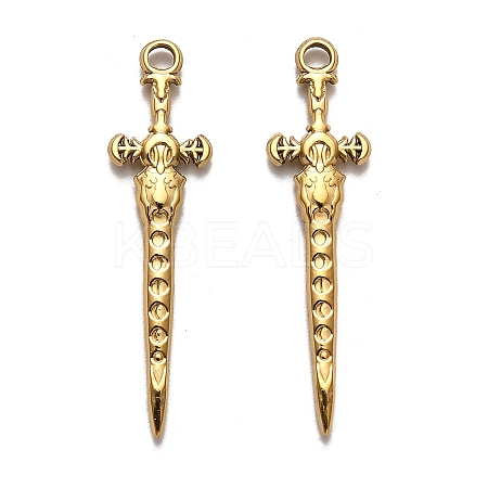 304 Stainless Steel Pendants STAS-B054-06G-1
