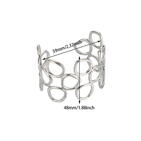201 Stainless Steel Cuff Bangles WGC4B4F-01-1