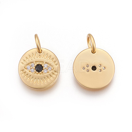 Brass Micro Pave Cubic Zirconia Charms KK-O118-16MG-1