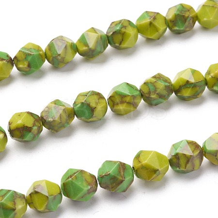 Synthetic Gold Line Turquoise Beads TURQ-F016-03B-05-1