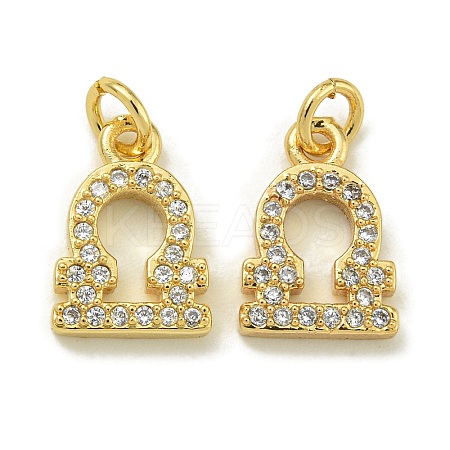 Rack Plating Brass Micro Pave Cubic Zirconia Pendants KK-K386-02C-G-1