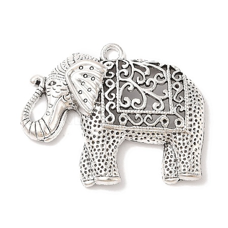 Tibetan Style Alloy Elephant Big Pendants X-TIBEP-Q043-280-RS-1