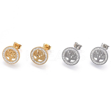304 Stainless Steel Stud Earrings EJEW-H367-11-1