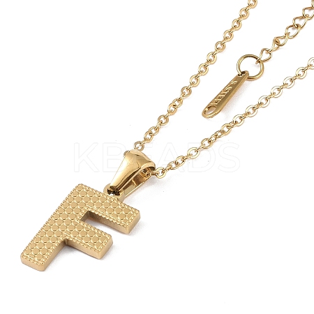 Ion Plating(IP) Initial Letter 304 Stainless Steel Pendant Necklaces NJEW-M199-01G-F-1