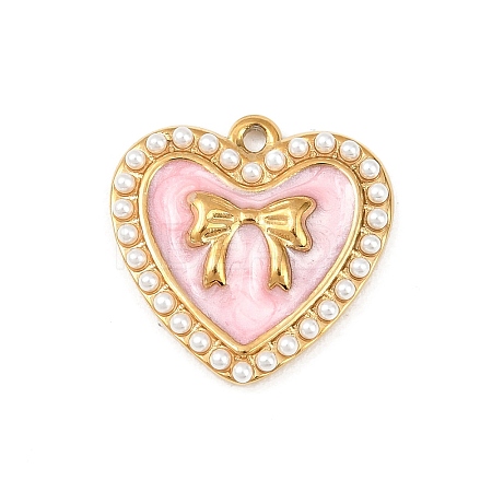 304 Stainless Steel Enamel Pendants STAS-P430-05G-02-1