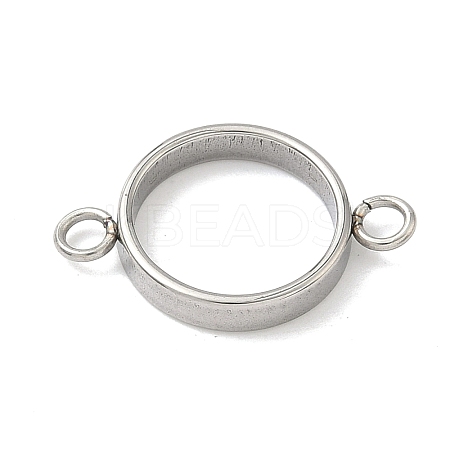 304 Stainless Steel Open Back Bezel Connector Charms STAS-B126-05A-P-1