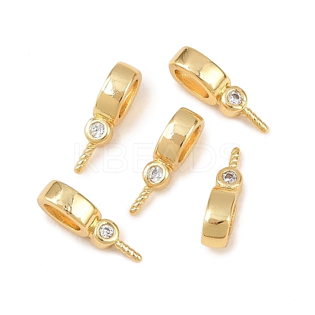 Brass Micro Pave Cubic Zirconia Peg Bails Pin Pendants KK-Z146-21G-1