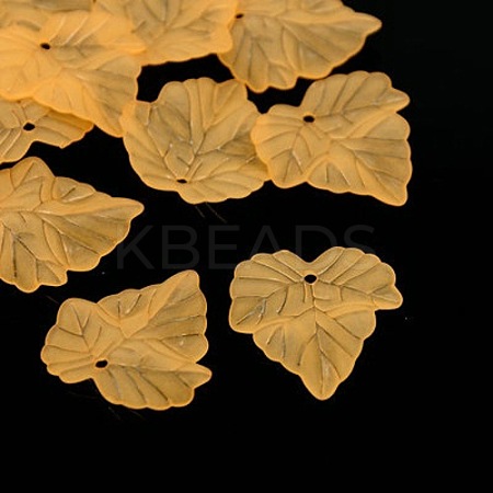 Autumn Theme Orange Frosted Transparent Acrylic Leaf Pendants X-PAF002Y-13-1