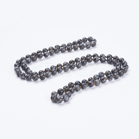 Natural Larvikite Beaded Necklaces NJEW-P202-36-A20-1