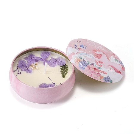 Pink Unicorn Printed Tinplate Candles DIY-P009-A08-1