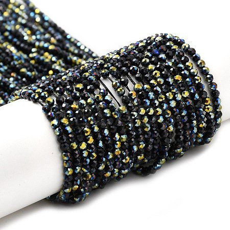 Electroplate Glass Beads Strands GLAA-H021-01B-HP03-1
