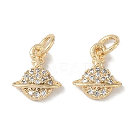 Brass Micro Pave Clear Cubic Zirconia Pendants KK-S367-16A-1