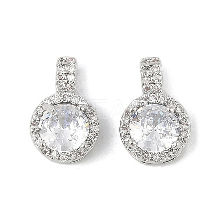 Brass Micro Pave Cubic Zirconia Pendants KK-R219-25P-1