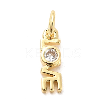Rack Plating Brass Cubic Zirconia Charms KK-K270-25G-1
