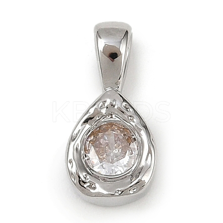 Brass Pave Clear Cubic Zirconia Pendants KK-L238-24P-1