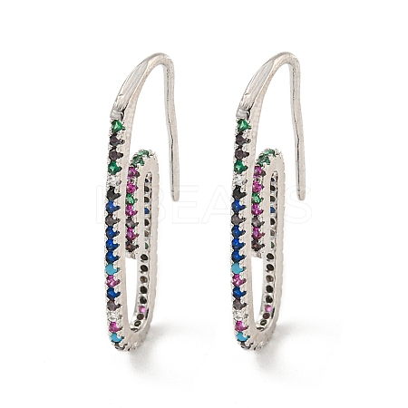 Rack Plating Brass Micro Pave Clear Cubic Zirconia Dangle Earring EJEW-C102-04P-02-1