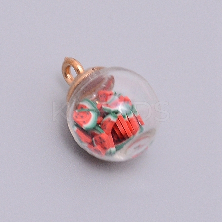 Transparent Glass Globe Pendants GLAA-WH0026-01G-1