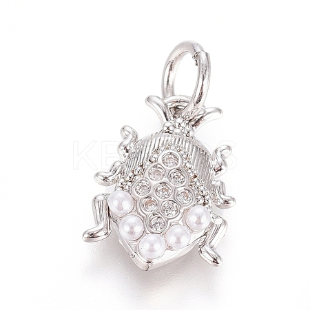 Brass Micro Pave Cubic Zirconia Pendants ZIRC-G166-05P-1
