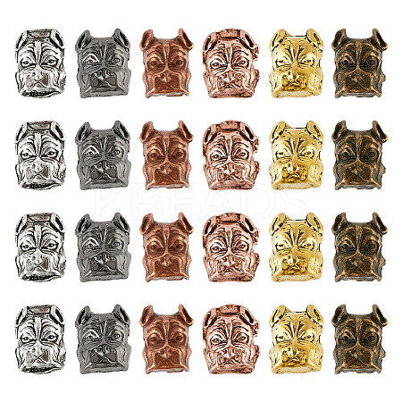 24Pcs 6 Colors Alloy Puppy Beads FIND-DR0001-21-1