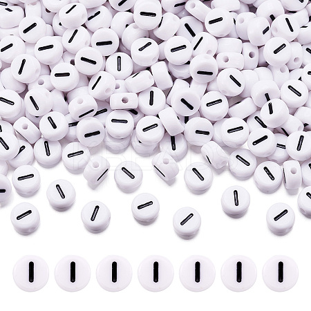 500Pcs Acrylic Horizontal Hole Letter Beads OACR-YS0001-03I-1