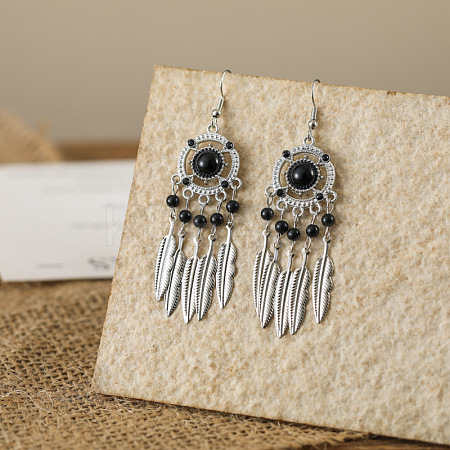 Alloy Resin Dangle Earrings FS-WG73BC7-01-1