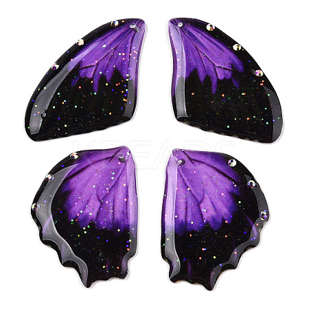 Transparent Resin Wing Pendants Set RESI-TACDZ0021-06D-1