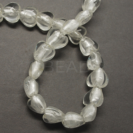 Handmade Silver Foil Glass Beads LS-X-FOIL-R050-12x8mm-17-1