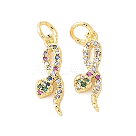 Brass Micro Pave Cubic Zirconia Pendants KK-U056-52G-1