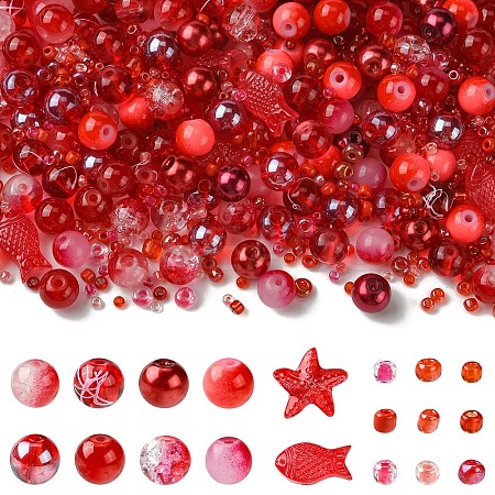 Mixed Styles Glass Beads GLAA-YW0003-73E-1