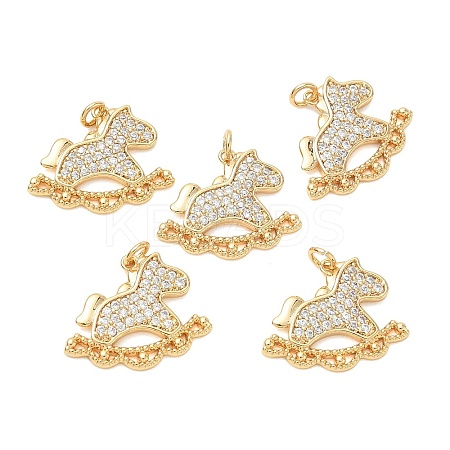 SHEGRACE Brass Micro Pave Cubic Zirconia Pendants XGRQ3D256-495G-1
