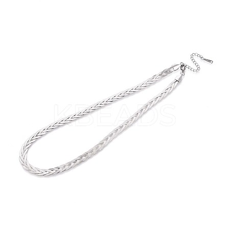 7MM 304 Stainless Steel Braided Herringbone Chain Necklaces NJEW-N058-19P-1