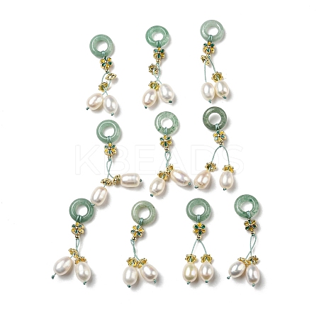 Natural Green Aventurine Donut Pendants SSHEL-R050-05G-1