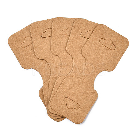 Blank Kraft Paper Fold Over Jewelry Display Cards with Hanging Hole LS-CDIS-N003-01-1