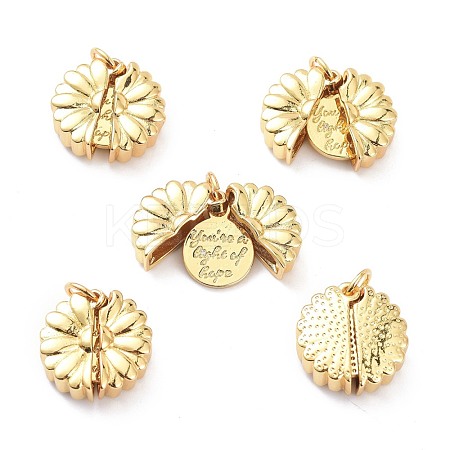 Brass Micro Pave Clear Cubic Zirconia Openable Pendants KK-D004-09G-1