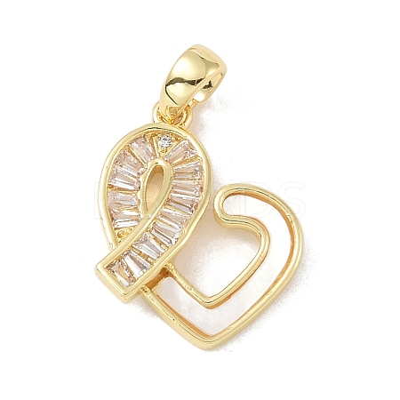 Shell Heart Pendants KK-P273-13G-1