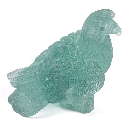 Natural Fluorite Carved Eagle Figurines Statues for Home Office Desktop Feng Shui Ornament G-Q172-10B-1