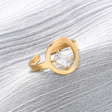 304 Stainless Steel Adjustable Cuff Rings for Women LS-RJEW-B126-06G-02-1