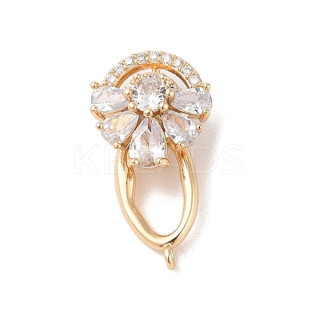 Brass Micro Pave Cubic Zirconia Twister Clasps KK-B100-069G-01-1